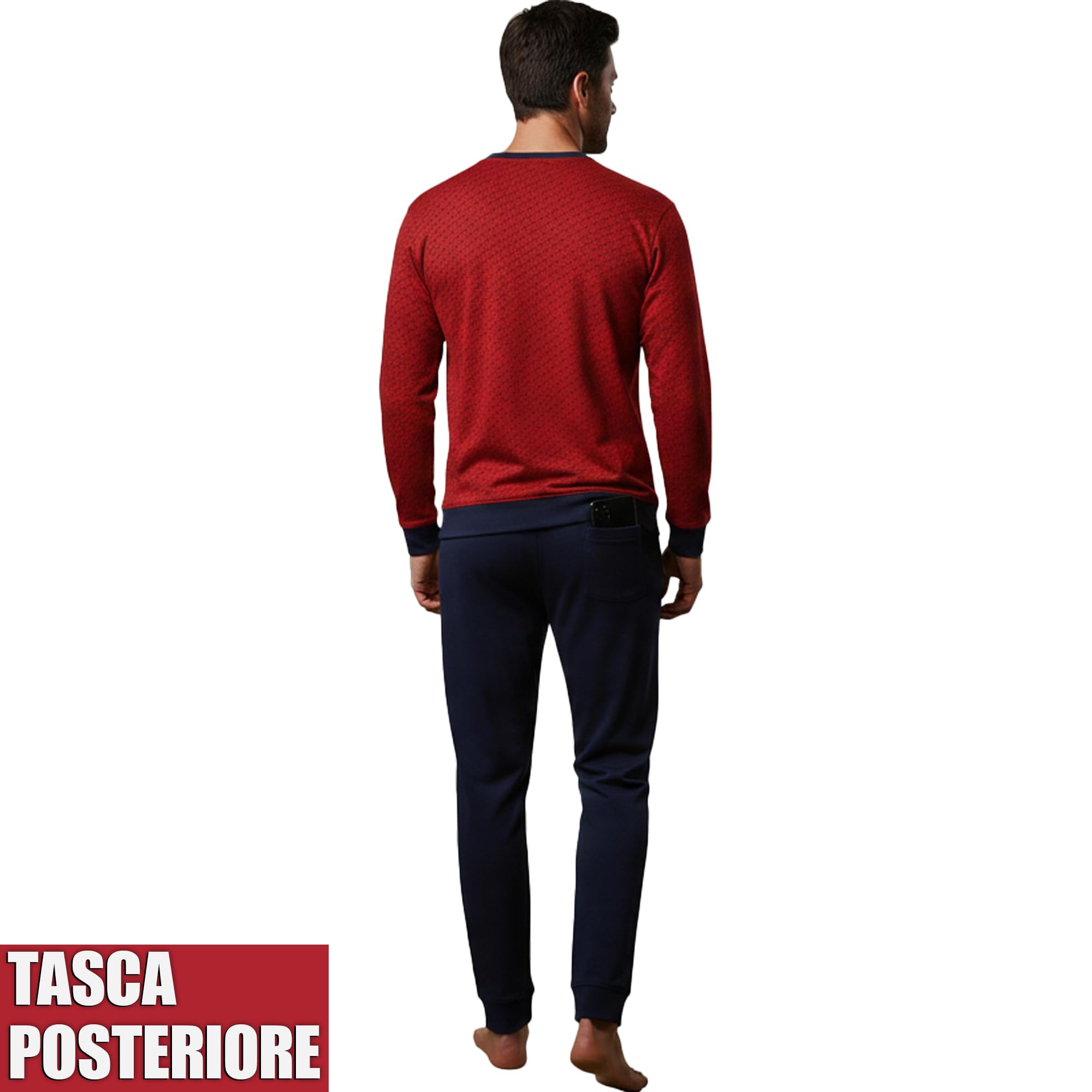 Sergio Tacchini Pigiama da Uomo in Jersey di Cotone