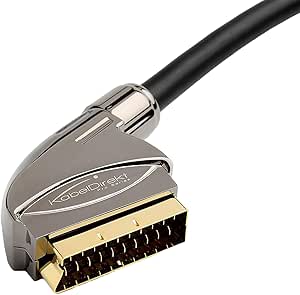 KabelDirekt – 6 feet SCART Cable (21-Pin, Multiple Shieldings, Precision Connector, Full HD) – Pro Series