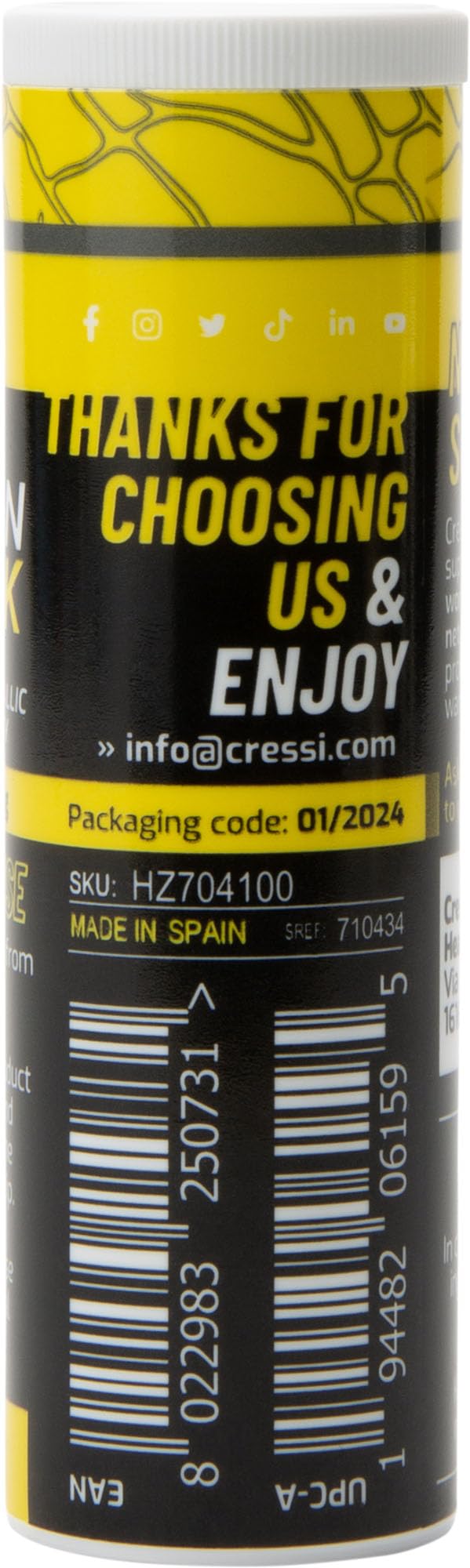Cressi Paraffin Zipstick - Stick di paraffina per la Protezione Cerniere Metalliche Mute secche o Semi-secche, Incolore, 26g, Unisex Adulto