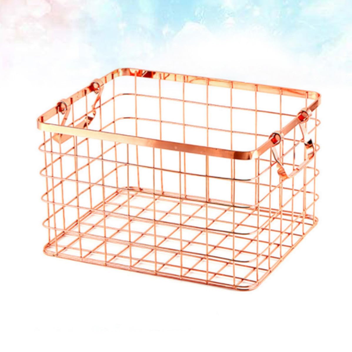 Artibetter Cesta de Almacenamiento de Hierro Dorado Estilo Nórdico Resistente para Organizar Diversos Objetos Hogar o Escritorio