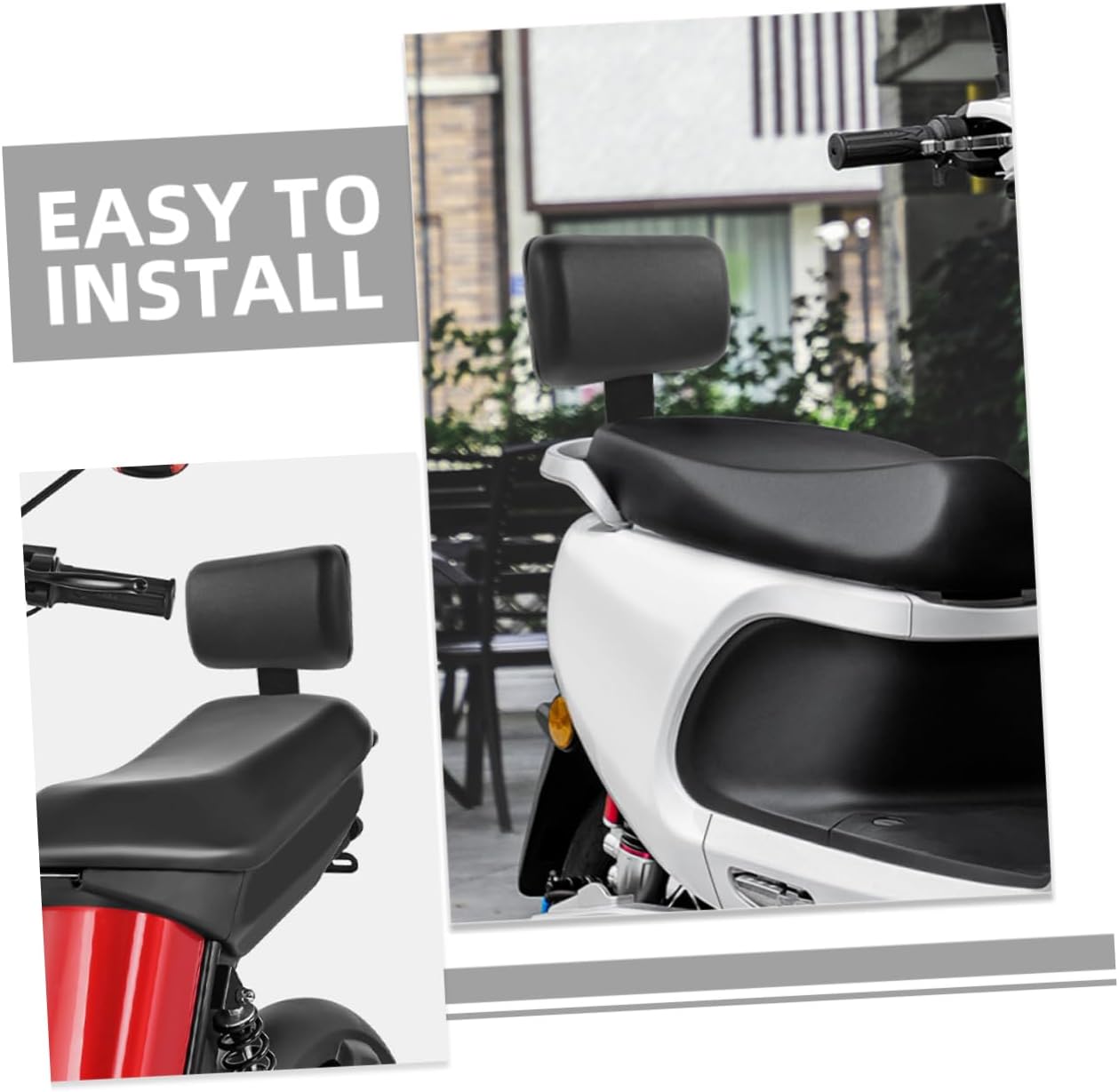 2pcs Backrest for Electric Soft Padded Rear Rest Cushion Easy Installation Ergonomic Design for Comfort and Motorcycles and Wear-Resistant