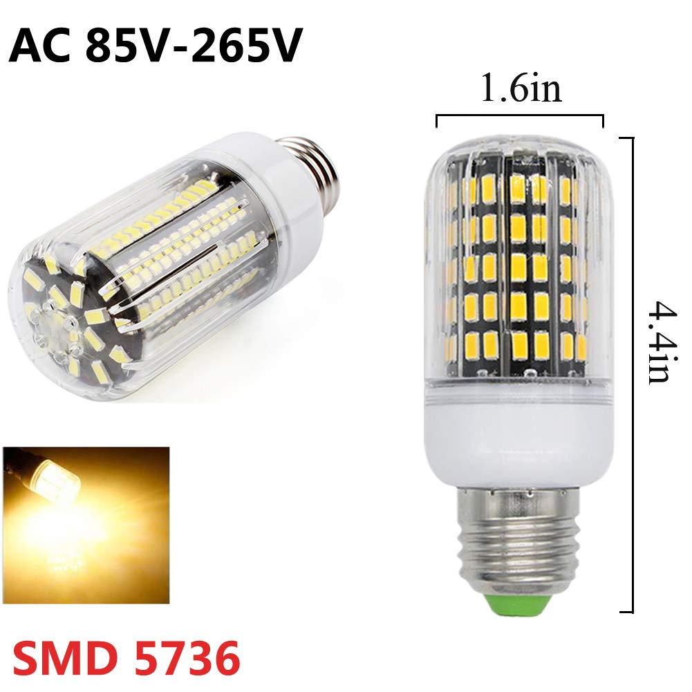Ampoule LED épis maïs 10W 100 5736 SMD, bougies antidéflagrantes, lampe blanc chaud 3000K