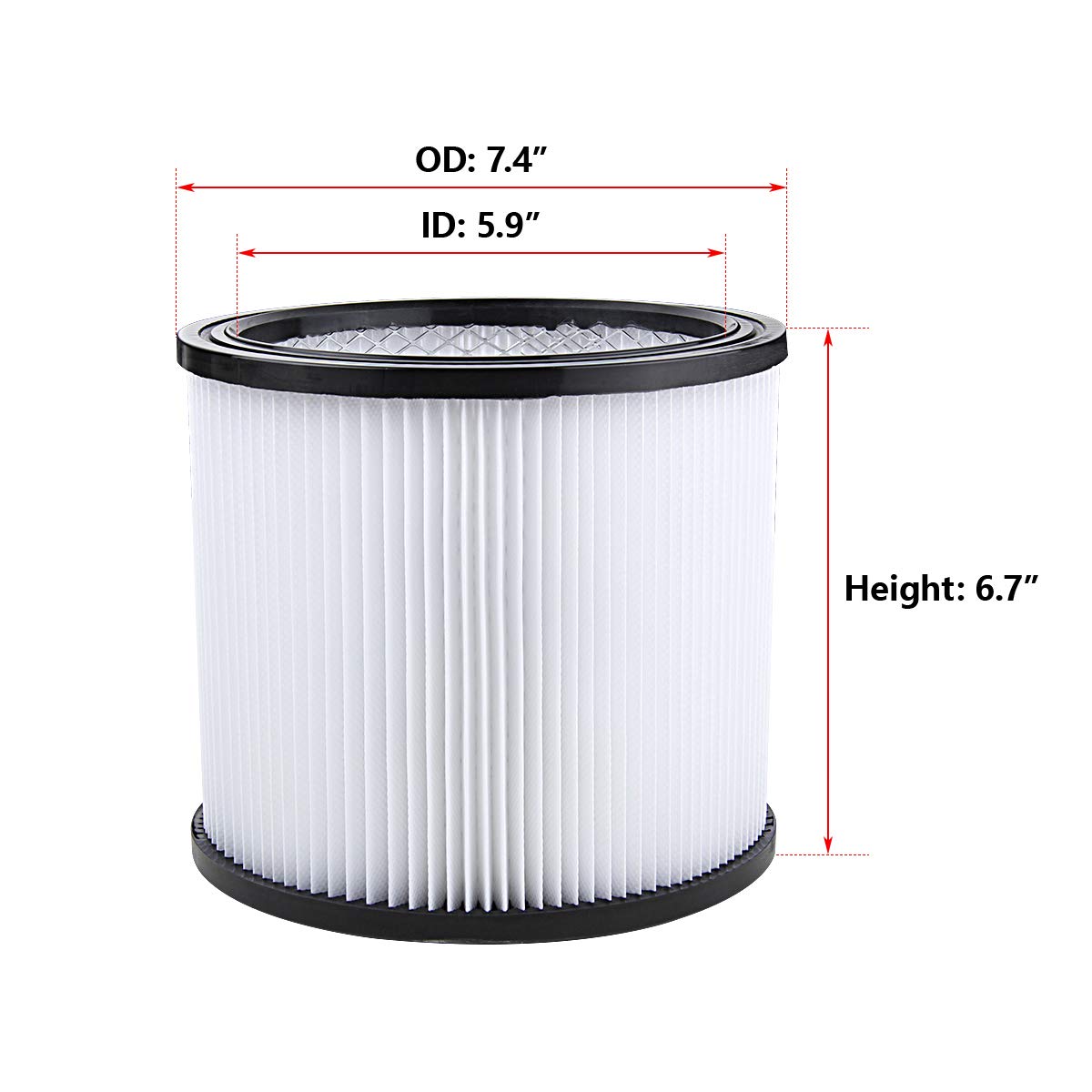 Replacement Filter for Shop Vac # 90304, A-KARCK Cartridge Filter Compatible with Shop Vac 9030400, for 5 Gallon and Above Shop Vac Vacuums (2 Packs)