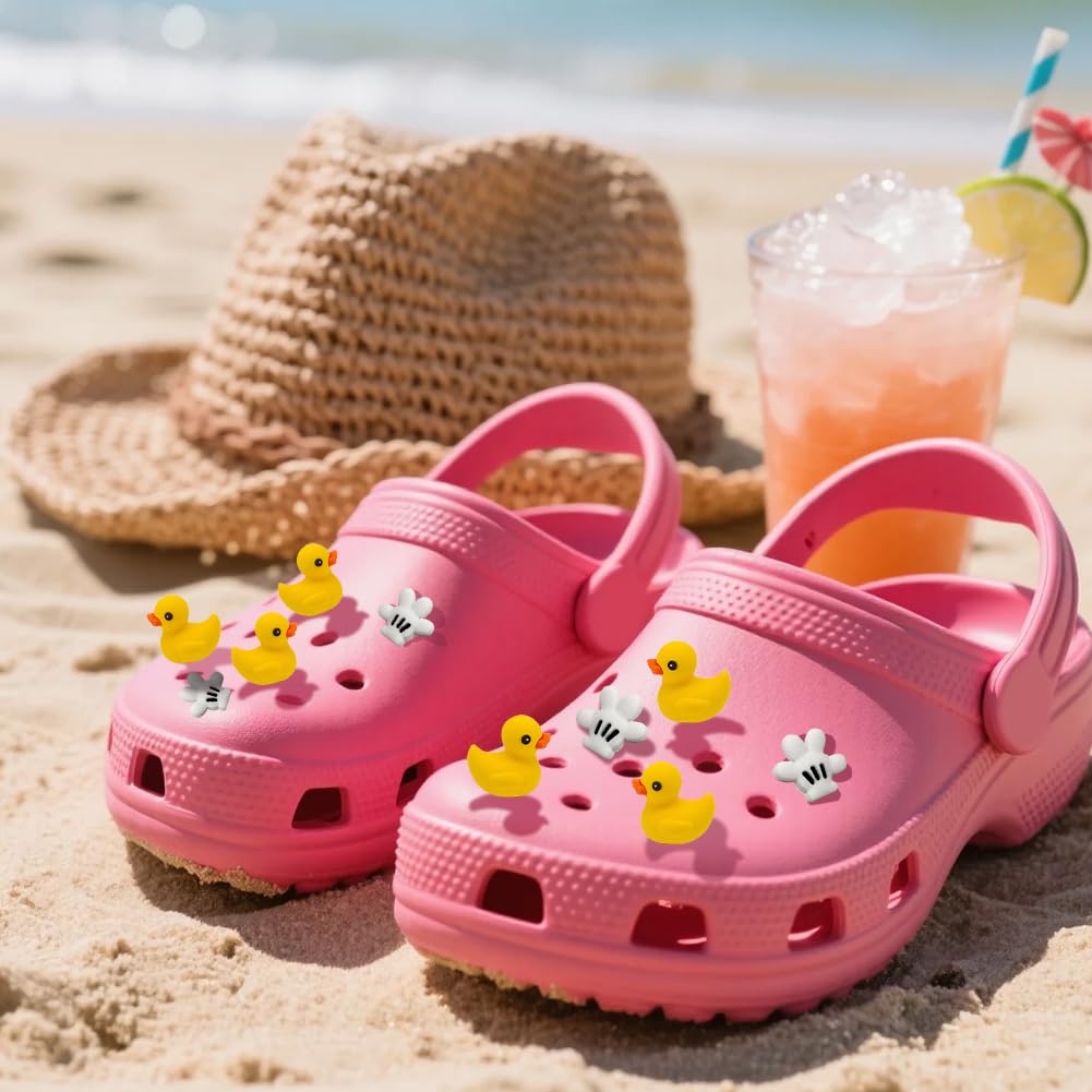 Wtyki do butów Crocs, 18 sztuk, kaczki 3D, damskie chodaki, urocze zwierzęce, dekoracja do butów, charmsy na urodziny, akcesoria upominkowe