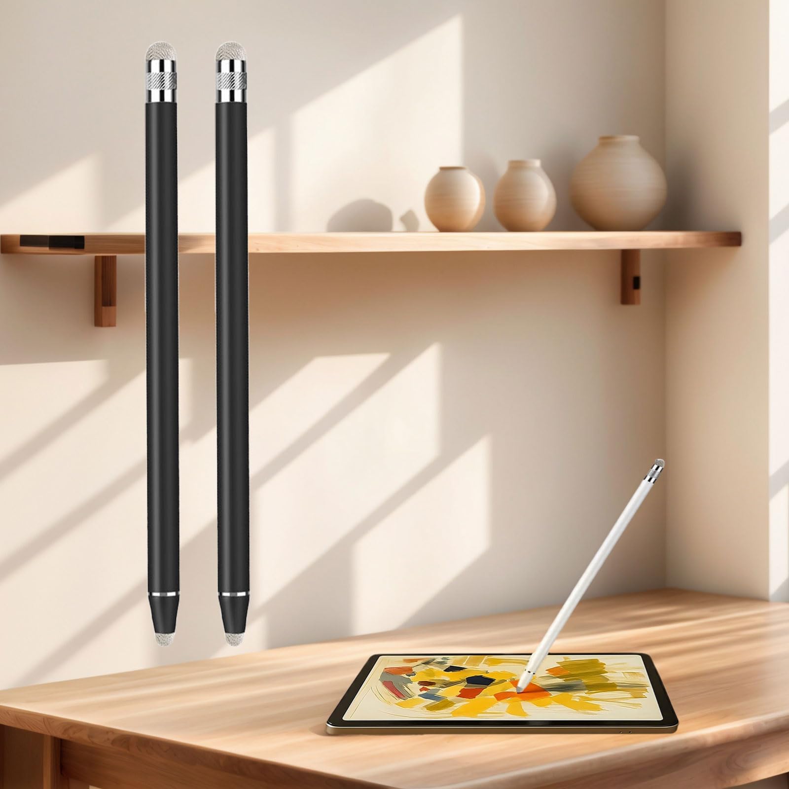 2 Pack Stylus Pens for Touch Screens Universal Capacitive Stylus Pen Compatible with iPad Tablets Drawing and Writing