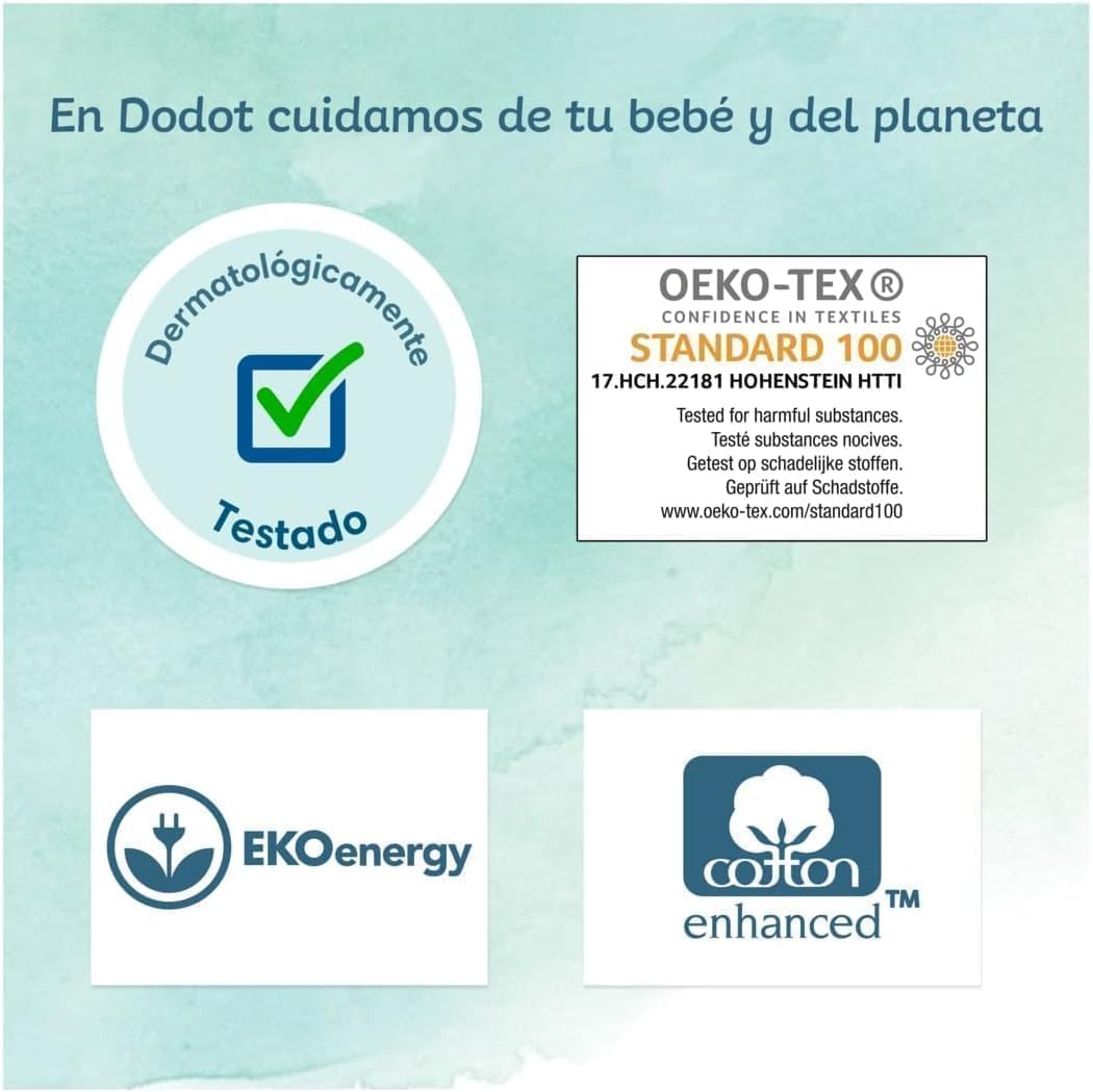 Dodot Cuidado Total Talla 1 (2-5 kg) Pack Ahorro 210 Pañales + 20 Toallitas Aqua Pure – Máxima Protección y Suavidad para Recién Nacido