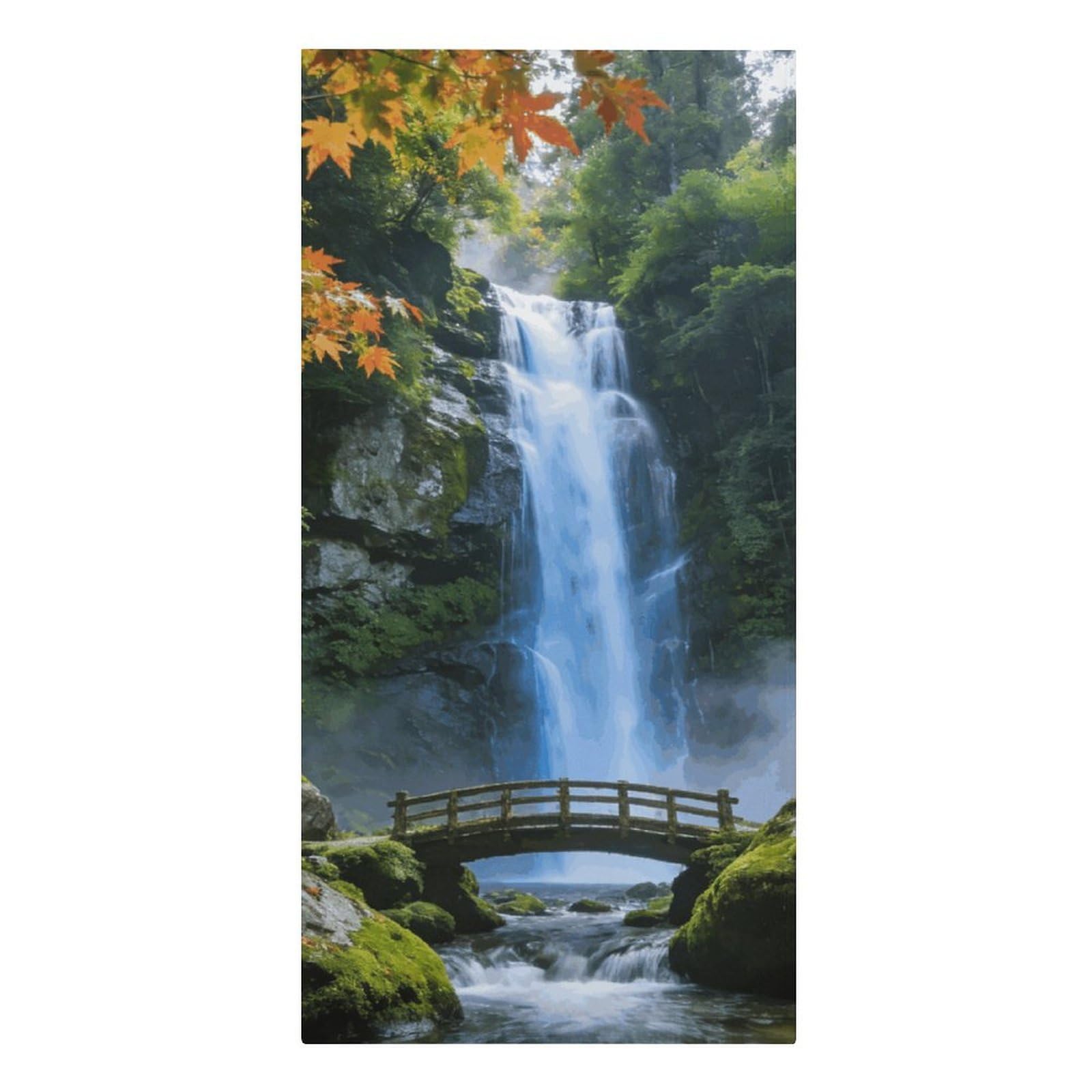 FodPand Lightweight Microfiber Large Overszed Japanese Waterfall Beach Towel 30.3x61.4 in Sand Blanket Travel, Swim, Bathroom, Girls Women Adults Gift Soft Big Pool Swim Towels