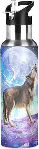 Vista 28 de Purple Dragon - Botella de agua con aislamiento al vacío para niños, taza de acero inoxidable con tapa de popote y asa, 20 onzas