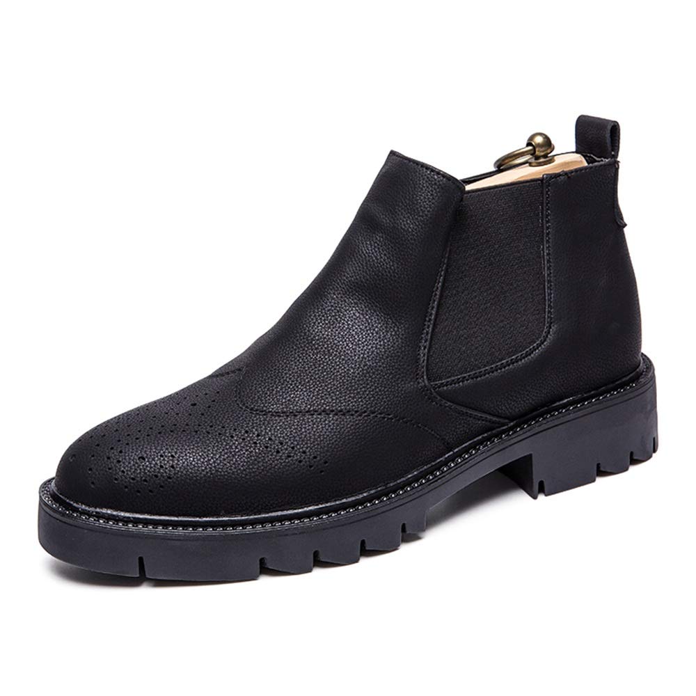 Zfl-fls Men's Smartness Chelsea Boots Are Everyday Brogue Slip On Outsole Ankle boot (Color : Black, Size : 43 EU)