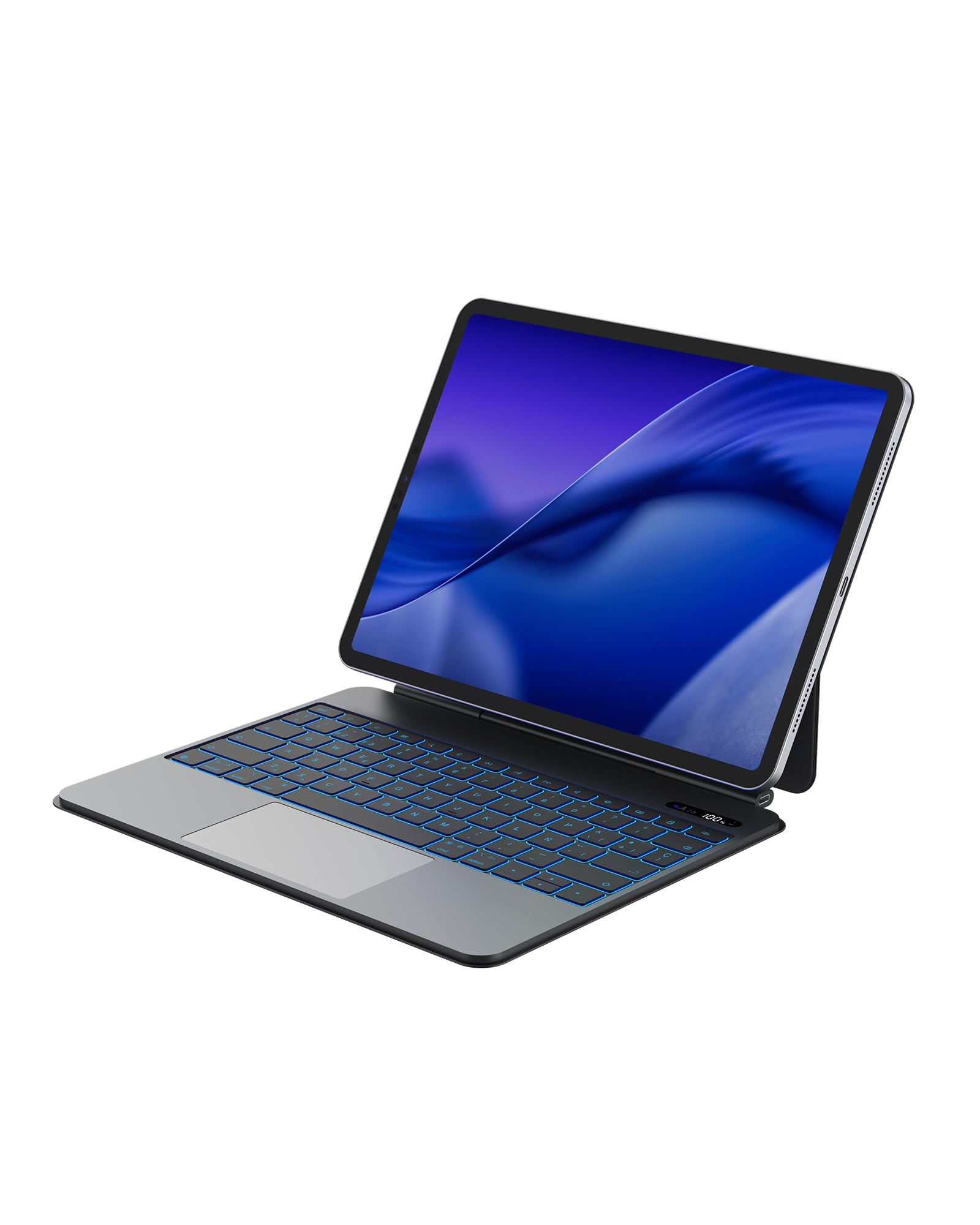 Bettdow Teclado para iPad Air 13" M4 2026/M3 2025/M2 2024, iPad Pro 12,9"(6ª/5ª/4ª/3ª Gen), Español Ñ Ligera de Aleación de Aluminio Magnético Flotante Diseño Teclado con Trackpad, Negro