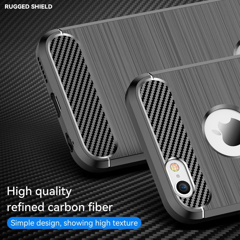 Image of Carbon Fibre Back Case Cover for iPhone 6 Plus, 6S Plus (Black)