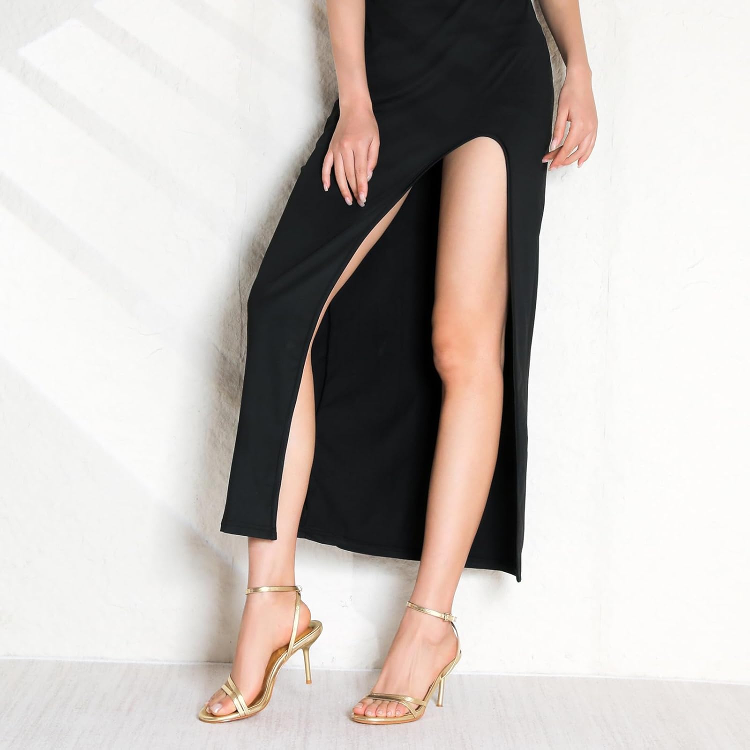 RIBONGZ High Heels for Women Kitten Heeled Sandals with Ankle Strap Round Open Toe Strappy Stiletto Heels Comfort Summer Wedding Party Evening Prom Daily Dressy Shoes