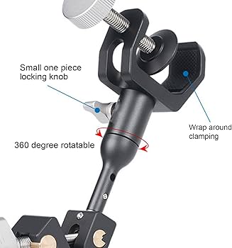 Amazon | カメラ三脚傘ホルダー、360度回転アルミニウムクランプ