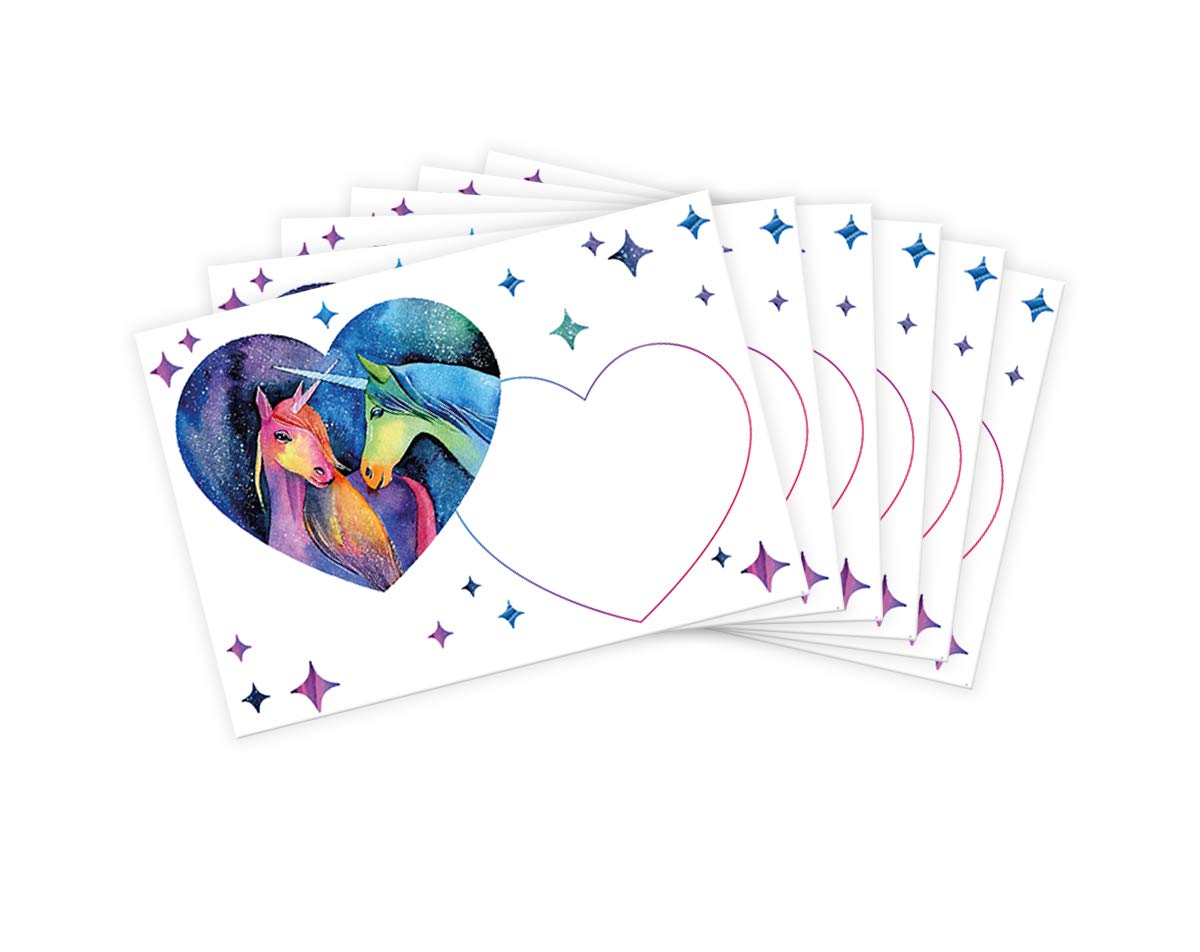 15 Einhorn Regenbogen Umschläge – DIN C6, Selbstklebend, Motiv Für Kinder