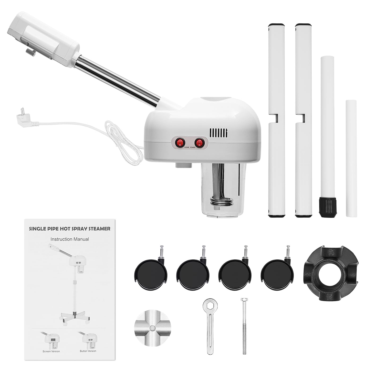 Gesichtssauna Verdampfe Professionelle Vertikaler Gesichtsdampfer Gesichtssauna mit 750ml Wassertank Beauty Studio Vaporizer Facial Steamer für Krankenhäusern, Schönheitssalons