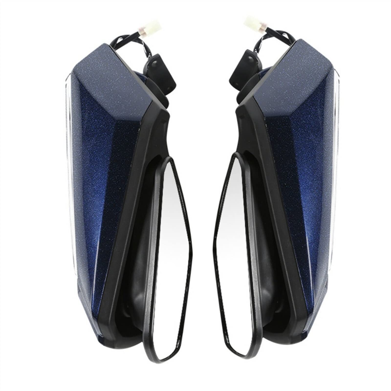 Rétroviseur Rétroviseur De Moto Lentille De Signal Lumineux LED pour Honda Goldwing GL1800 GL 1800 2018-2022 2019 2021 Blanc/Bleu/Noir Mat (Color : Blau)