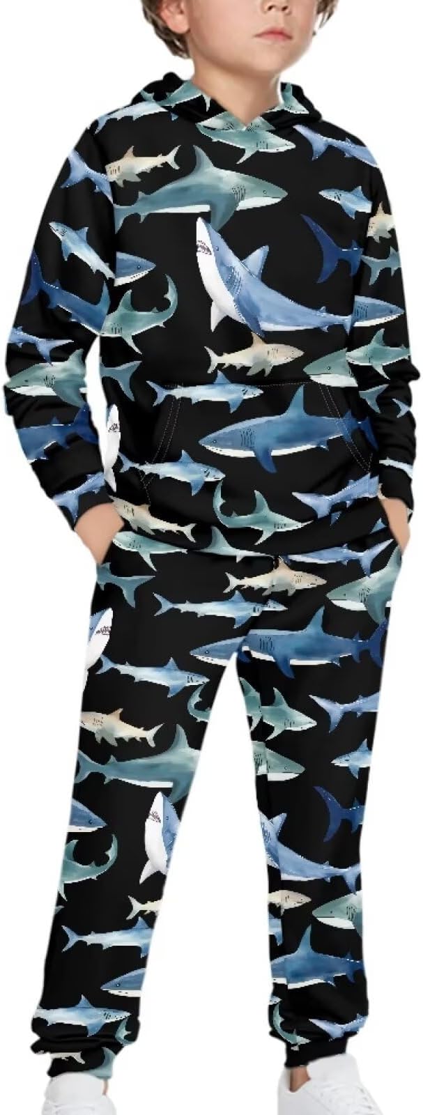 Boy's 2 Piece Active Tracksuit Sets Casual Pullover Sweatsuit Long Sleeve Sweatshirts & Jogger Pants 5-12Y