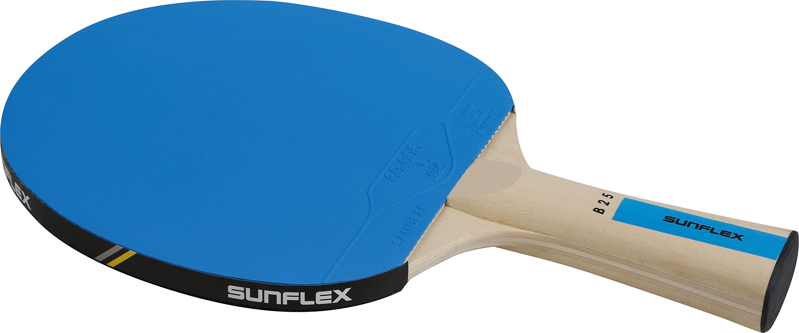Sunflex® Color COMP B25 rakietka do tenisa stołowego, rakietka rekreacyjna z wklęsłym uchwytem, niebieska powłoka z certyfikatem ITTF, dla początkujących, niska waga