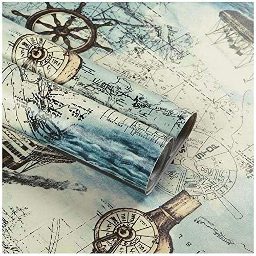 Image of Lependor Removable Self Adhesive Contact Paper Peel and Stick - 17.71 inch X 393 inch (17.71 inch X 32.8 ft, Nautical Map)
