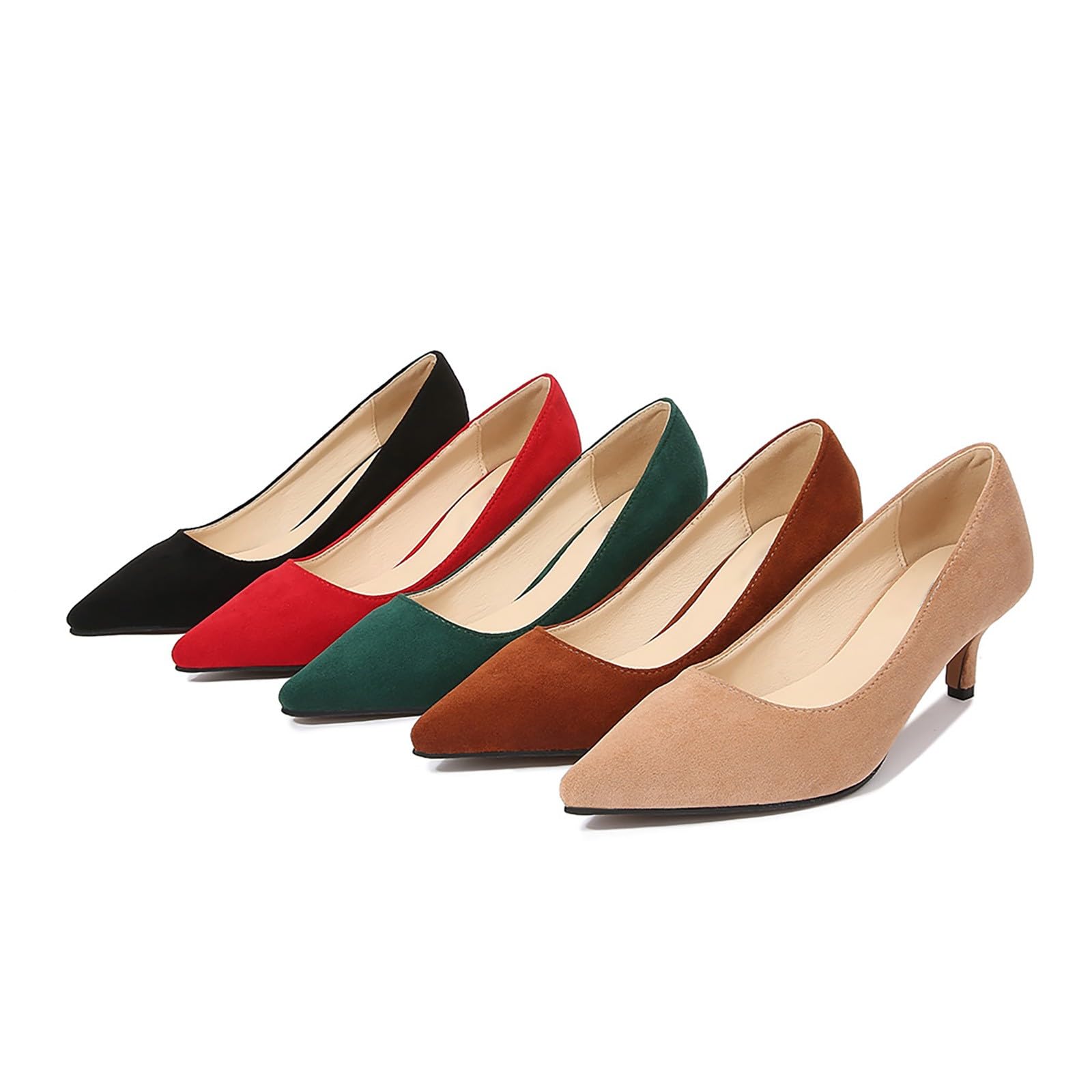Scarpe da donna con punta a spillo, tacco alto, scarpe basse | Scarpe con tacco senza chiusura, leggere, scarpe alte in pelle scamosciata, comode scarpe da matrimonio per occasioni