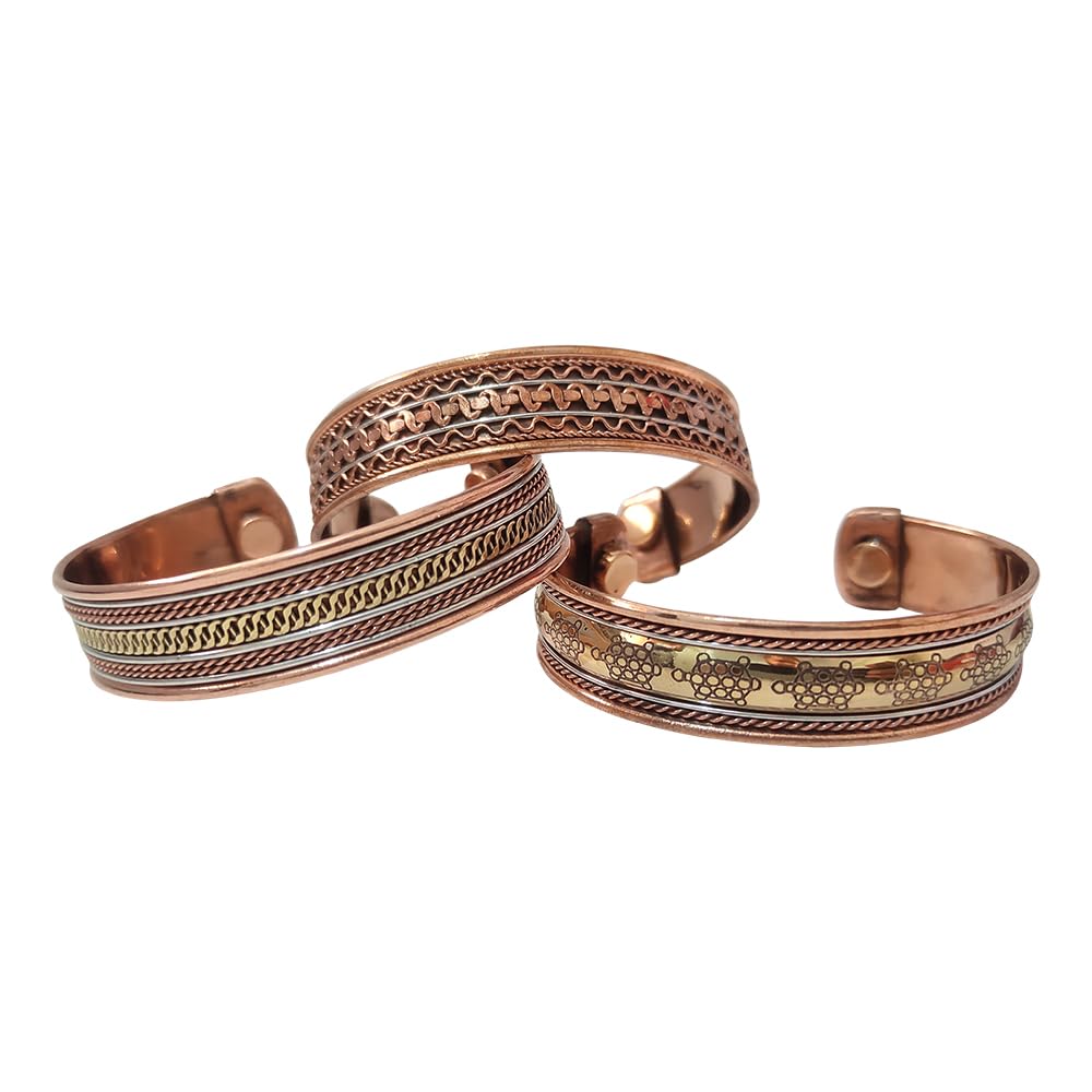 Pure Copper, Brass Bracelet Tibetan Indian Spiritual Kada For Men&Women-image-22