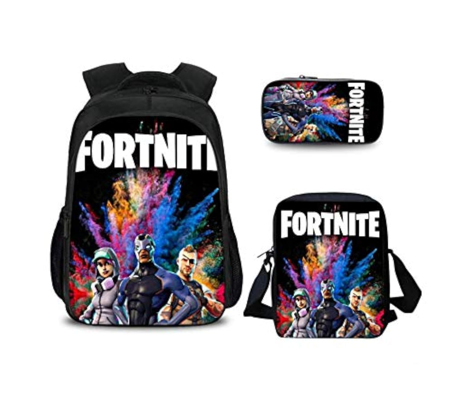 Other3 pcs Fortress Night Pack Junior High School Student Backpack Computer Backpack Fortnite