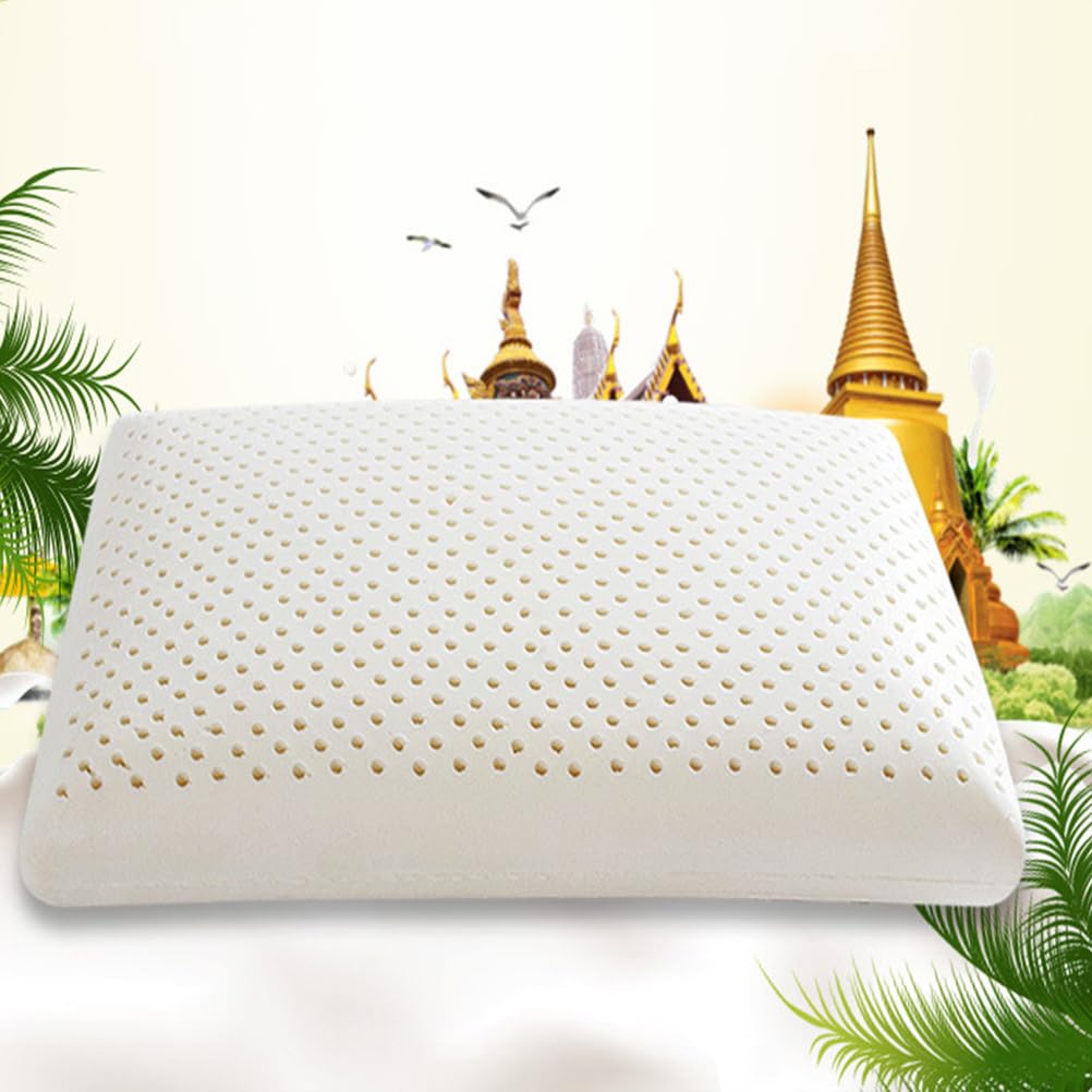 Almohada de látex natural para adultos, almohada de dormir para dormir de lado, de espalda y boca abajo, extra suave con funda de algodón transpirable extraíble