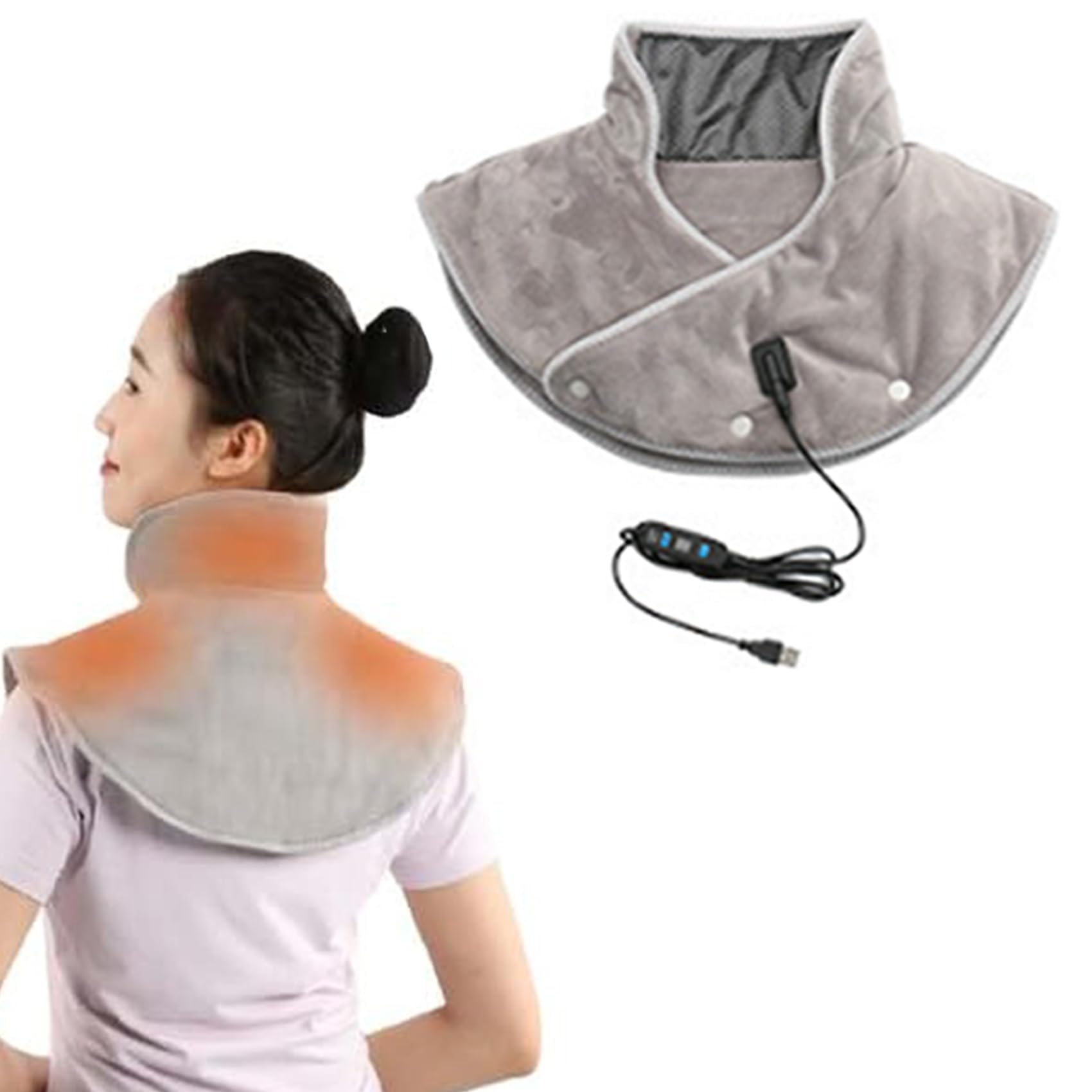 Almohadilla térmica para Cuello y Hombros con 3 Niveles de Temperatura, Ideal para Personas con Miedo al frío (Talla A, Talla única)