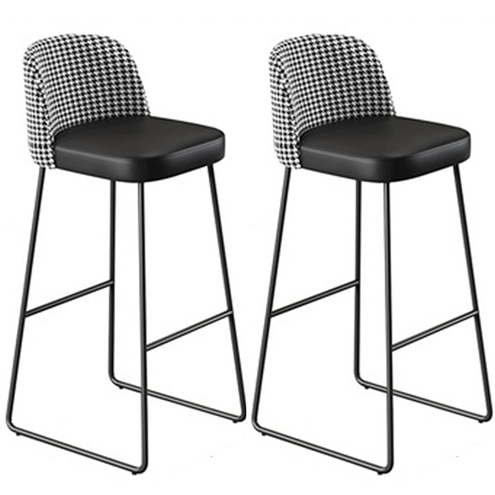 Tabourets de bar hauteur comptoir 65 cm chaises en cuir PU noir salle à manger