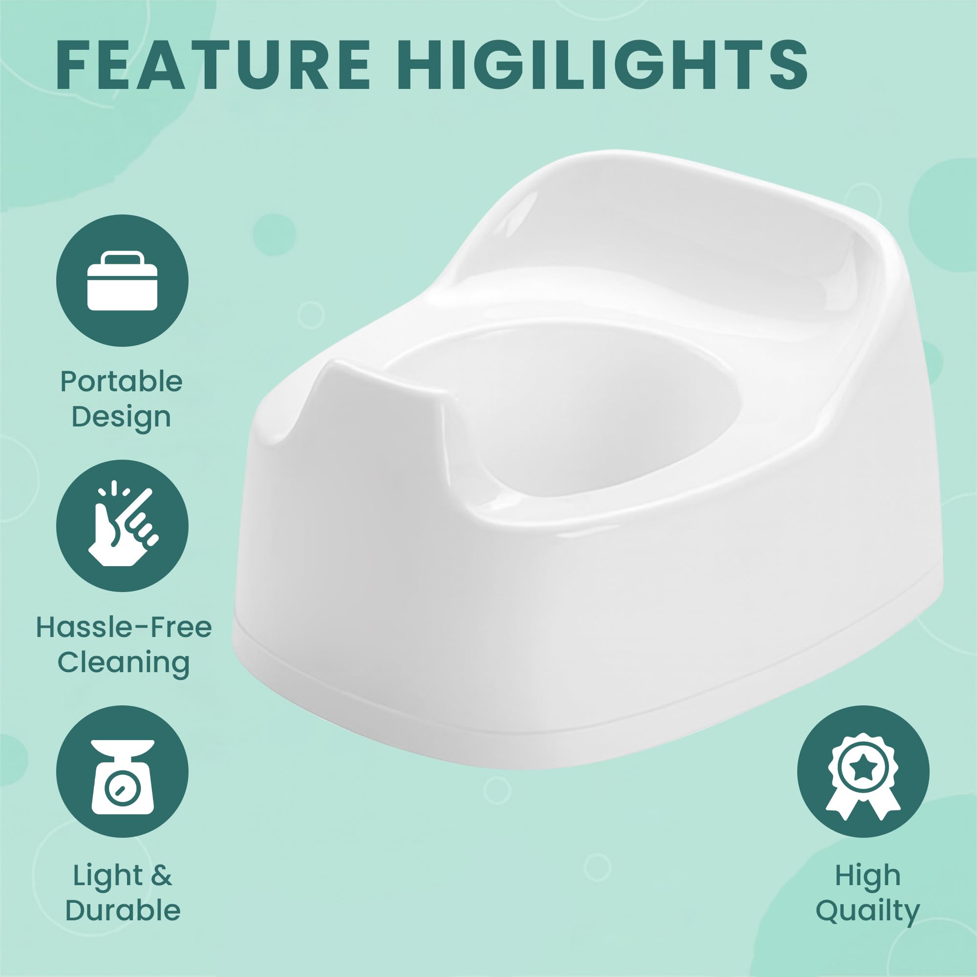Toddler Potty Training Seat for Kids | Junior Plastic Potty Chair with Cut-Out Handle for Easy Carry, Clean & Empty | Baby Toilet Trainer for Boys & Girls — view 3