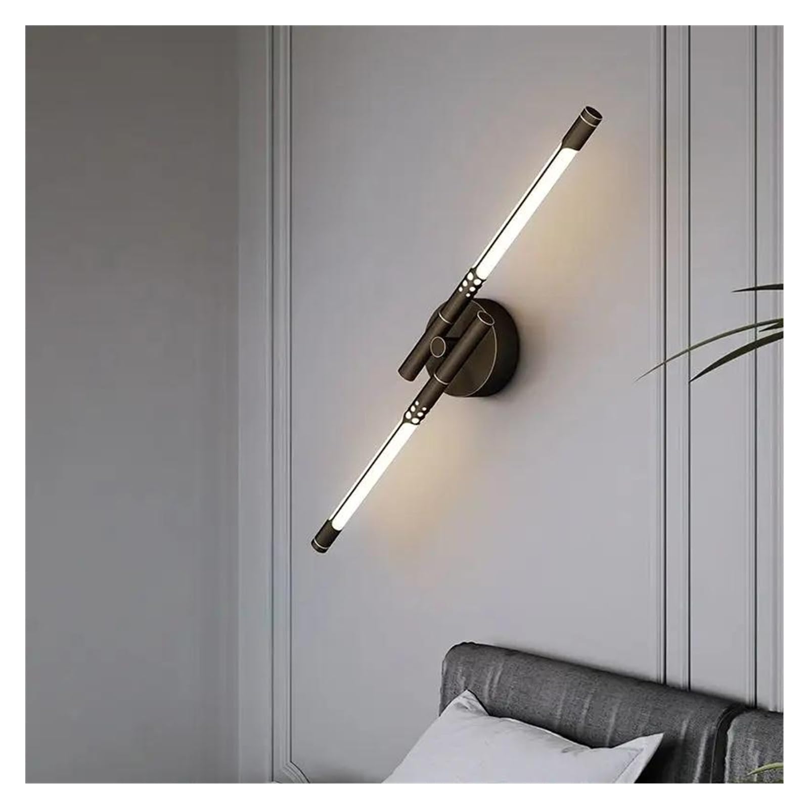 ZTCHSENZT Wall Sconces, Nordic Copper Sconce Wall Lamp V-intage Bedroom LED Light Sofa Aisle Background Decor Indoor Lights,Two Head B