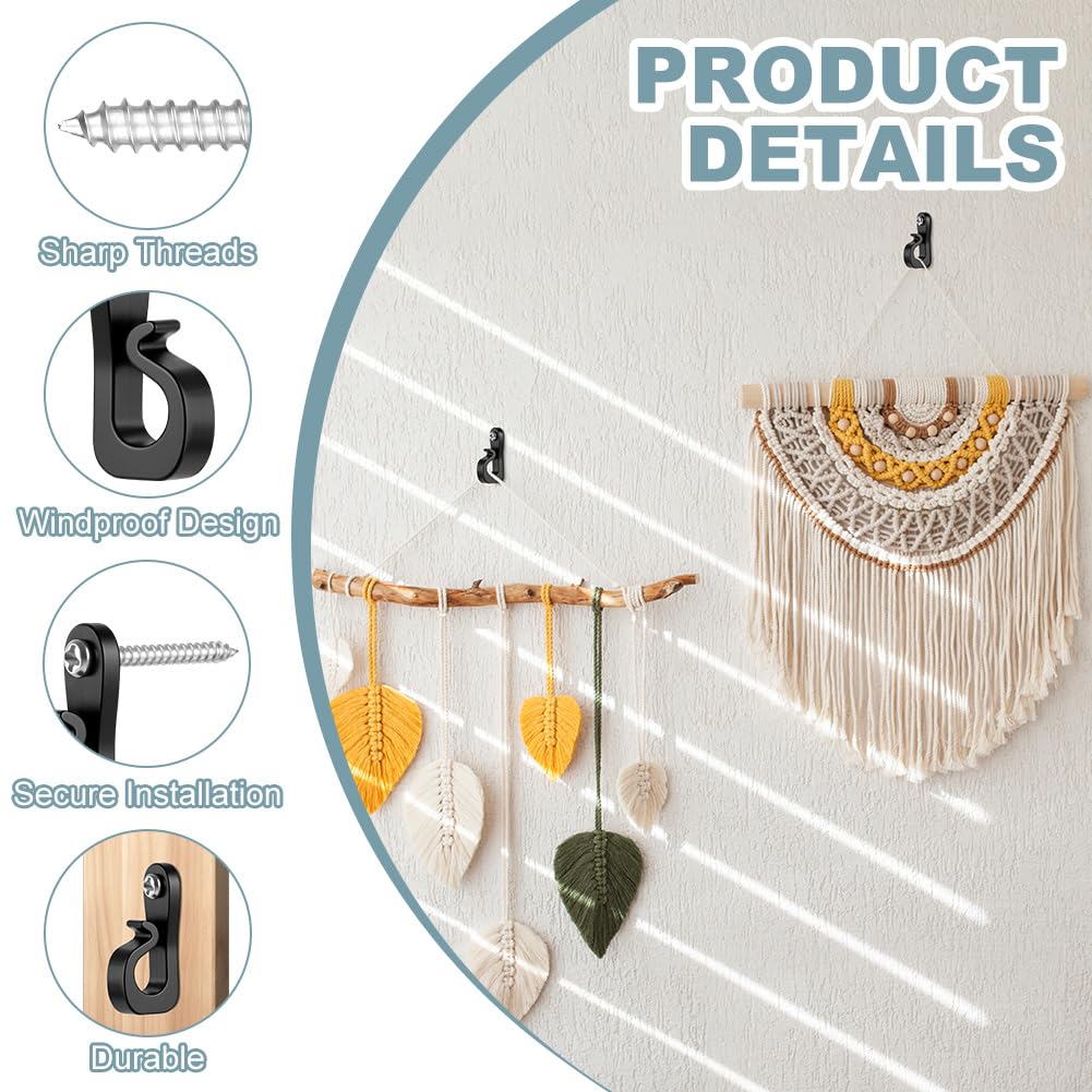 URAQT Ganci a vite, 55 Pezzi Ganci Avvitabili, Gancis Q-Hanger, Gancis a Vite per Interni ed Esterni, Gancis per Luci Natalizie con Vites, per luci di Natale,Campanelle,Catene Luminose