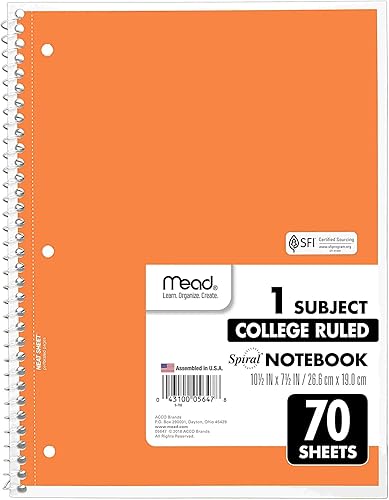Miniatura 4 de Mead Cuaderno de espiral, paquete de 12 cuadernos con espiral de 1 materia, cuadernos escolares de color pastel, 70 páginas