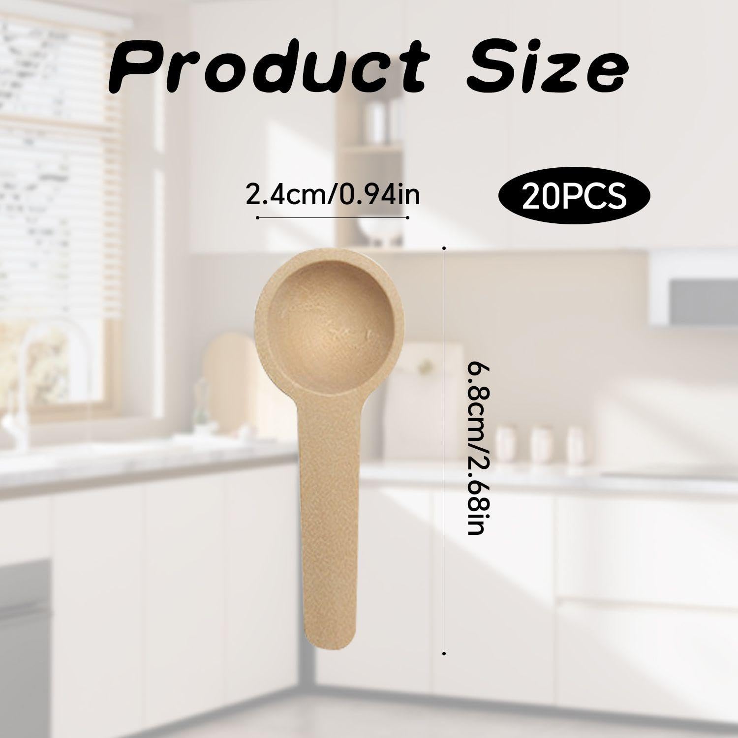 20 Pieces Round Wooden Spoons, Mini Short Wooden Spoons, Espresso Spoons, Kitchen Spice Spoons, Ice Cream Dessert Spoons - Image 2