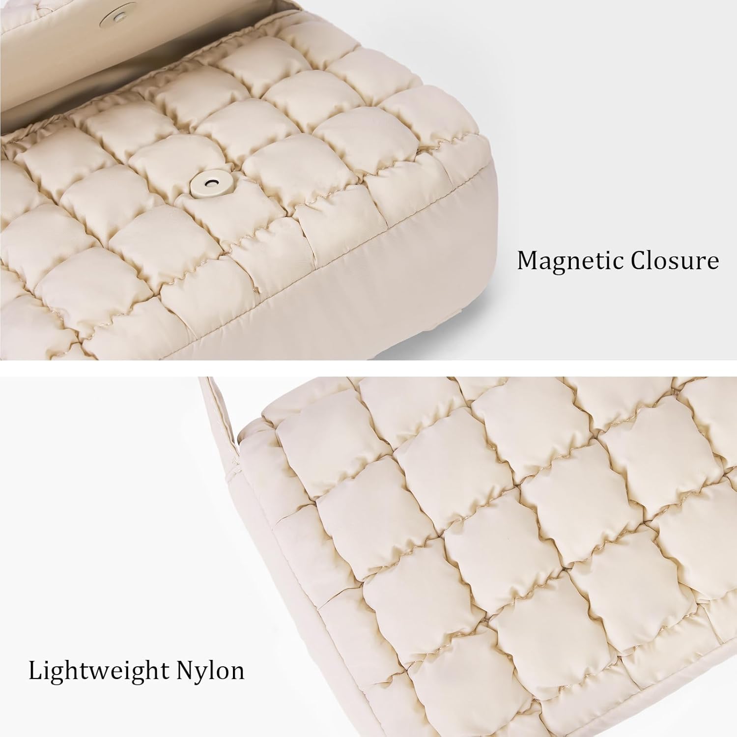 Quilted Crossbody Bag Puffer Purse for Women Lightweight Puffy Shoulder Bag Nylon Crossbody Purse - Image 6