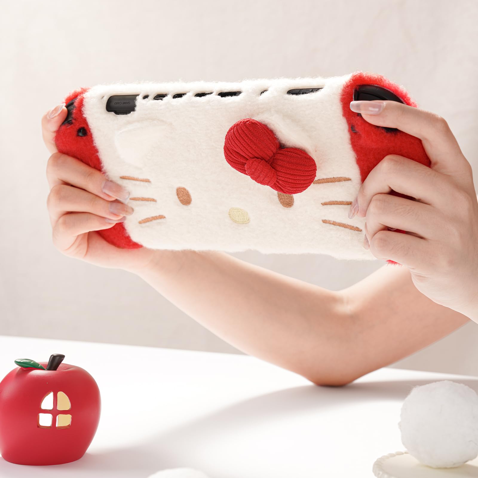Kuitmor Funda de felpa para Switch 2, Kawaii, carcasa rígida PC delgada compatible con Switch 2025 consola de juegos y controlador joystick – HVAC
