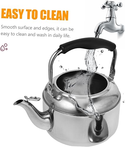 Miniatura 6 de Tetera de té con base universal de acero inoxidable con asa, 1.5 cuartos de galón
