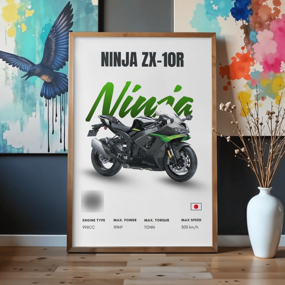 RXSeven Kawasaki Ninja ZX-10R Inspired Motorcycle Poster with