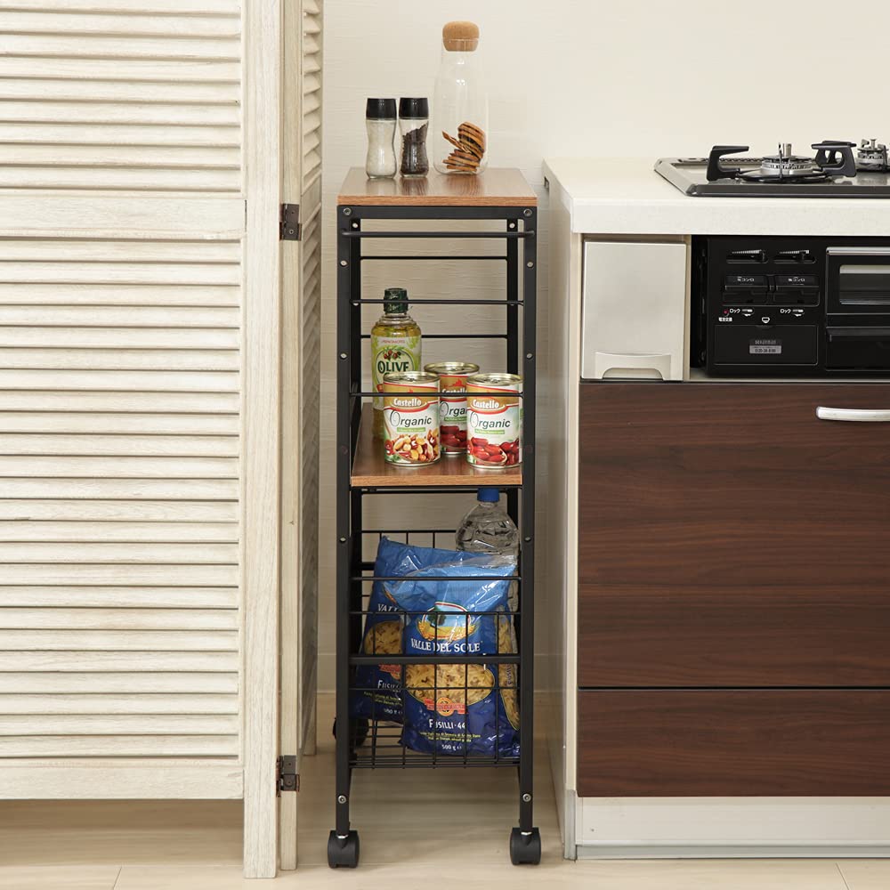 ヤマソロ キッチン収納 キッチンワゴン キッチンラック タイルトップ