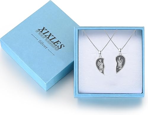 Vista 656 de Collar con colgante de plata de ley 925 con medalla de San Patrón, joyería religiosa para hombres y mujeres, con cadena de acero inoxidable 316L