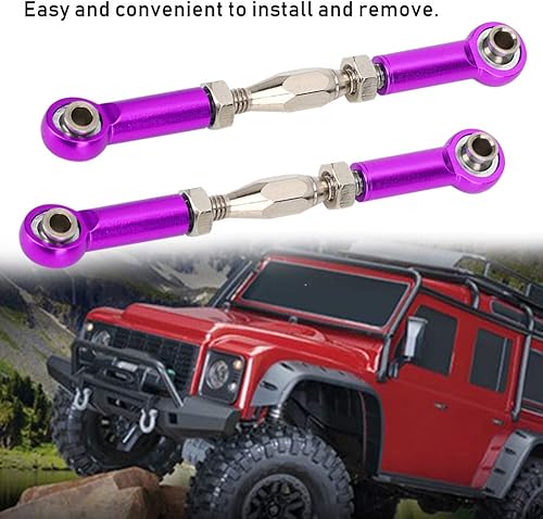 Miniatura 6 de Varilla de tracción a control remoto, 6 piezas de servoenlaces ajustables, barra de acoplamiento de automóvil a control remoto, aleación de
