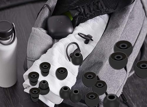 Miniatura 5 de TEEMADE - Juego de auriculares de silicona de repuesto para auriculares inalámbricos Powerbeats Pro Beats Flex y Beats X, 16 piezas (negro)