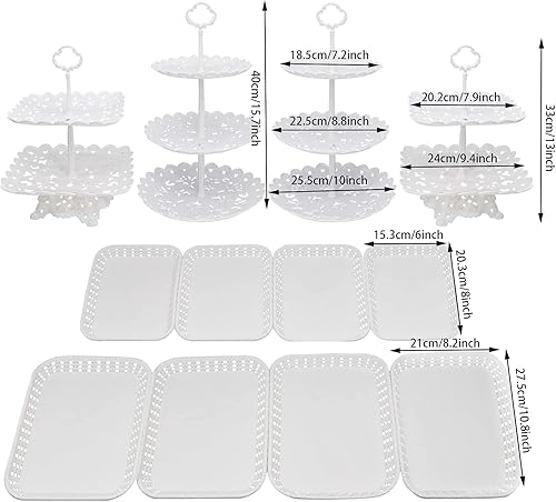 Miniatura 2 de Juego de 12 soportes de plástico para cupcakes, soporte para cupcakes, bandeja para servir platos de frutas para bodas, fiestas de cumpleaños,