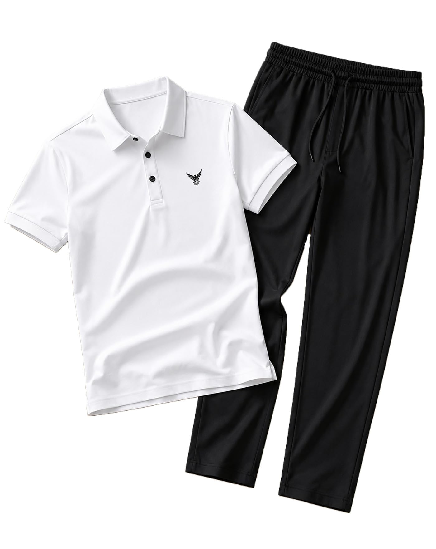 ausk Men's Premium Polo Co-Ord Set | Cotton Blend Polo T-Shirt with Track Pant | Half Sleeve Casual Summer Wear Clothing Set for Men-picture-44