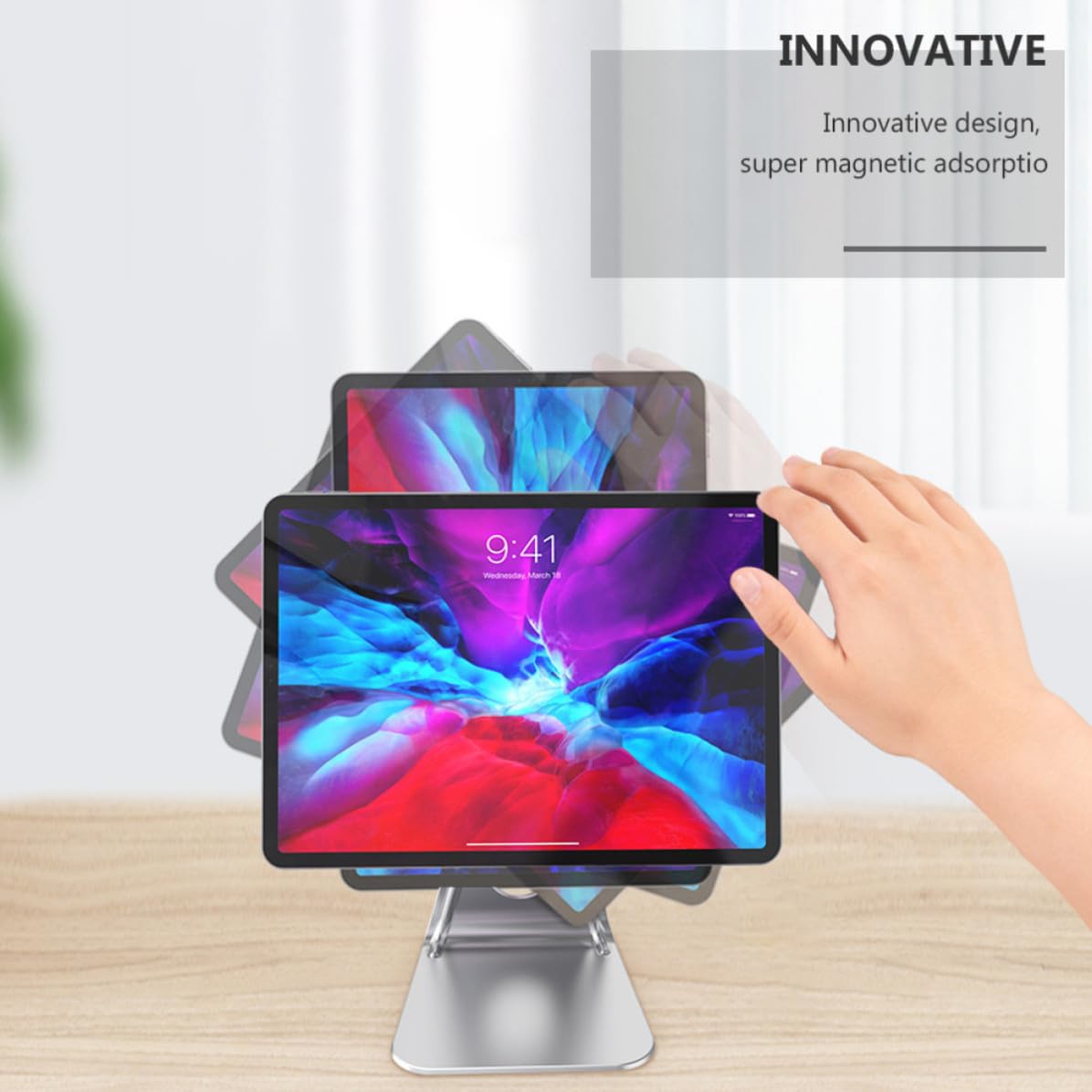 WOONEKY Soporte Magnético de Escritorio para Tablet y Móvil, Aleación de