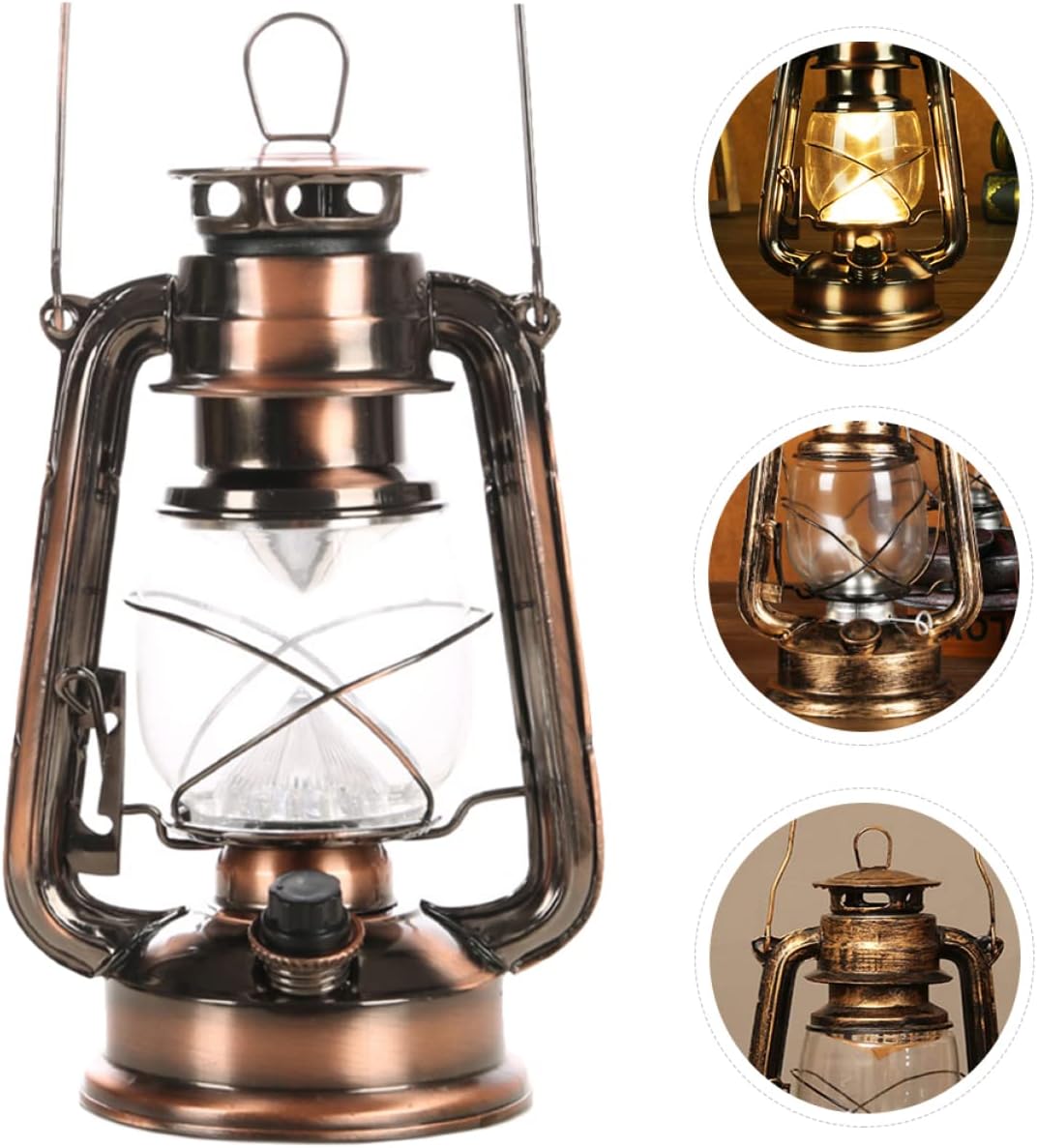 Garneck 1pc Retro Led Kerosene Lamp Rechargeable Outdoor Camping Lantern Vintage-Style Night Light for Home Travel for Camping Hiking and Emergencies Warm Finish