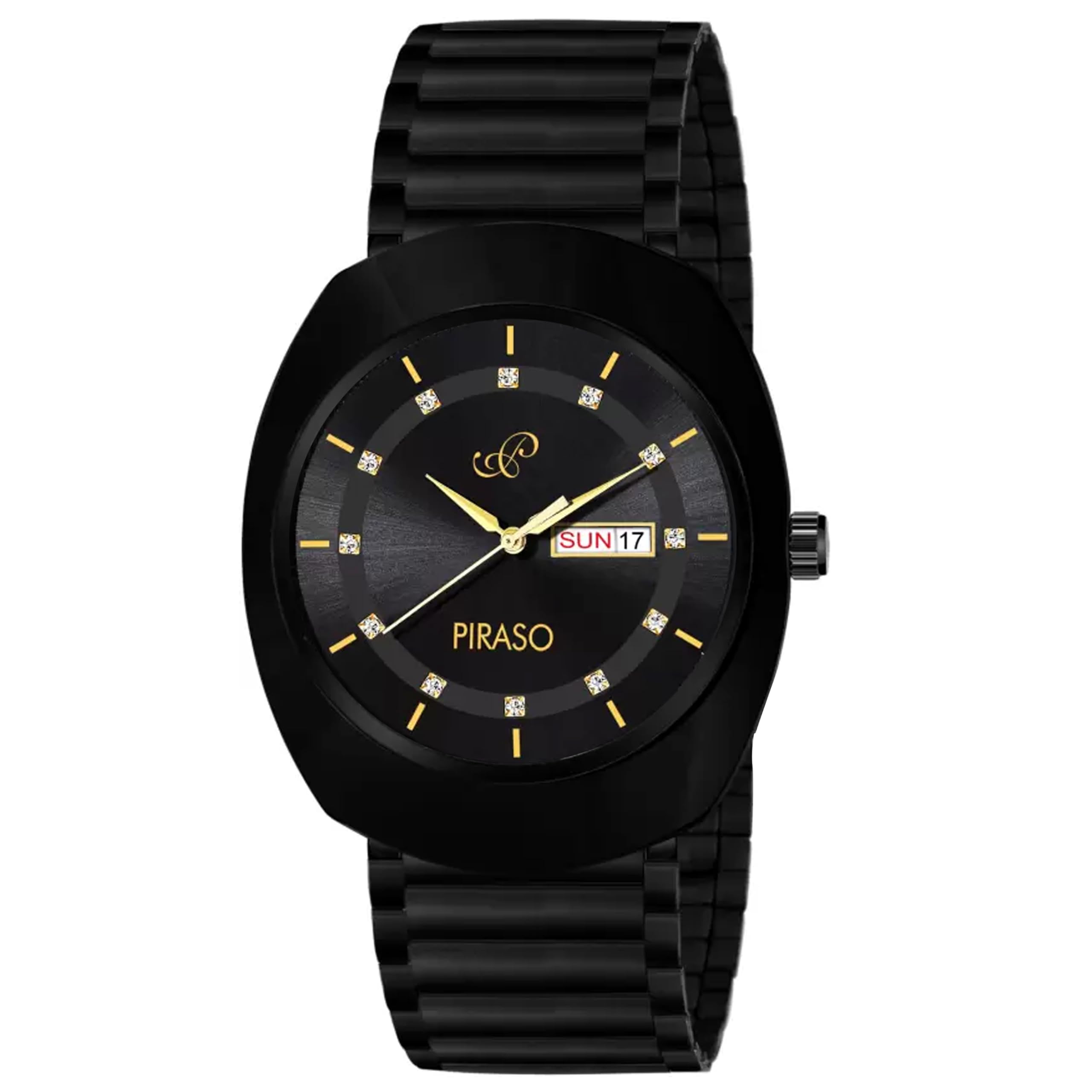 PIRASO Premium Date Display Black DIAL & Black Chain Analog Watch for Men (B0CVN95PG4) Amazon Price History, Amazon Price Tracker