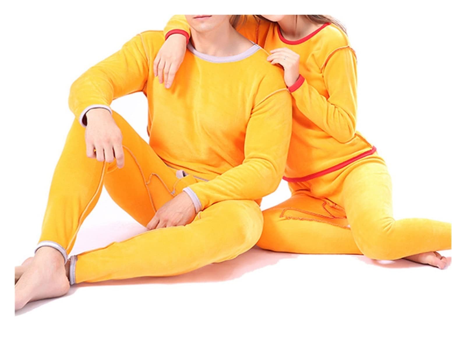 PAXAS Conjunto de Ropa Interior térmica de los Hombres de Terciopelo Grueso de Invierno para los Hombres Ropa Caliente en Capas Conjunto de Pijamas Masculinos Johns Largo