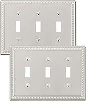 Vista 118 de Paquete de 2 cubiertas de placa de interruptor de luz de doble palanca, cubiertas decorativas de placa de doble interruptor Pearls, placa de pared