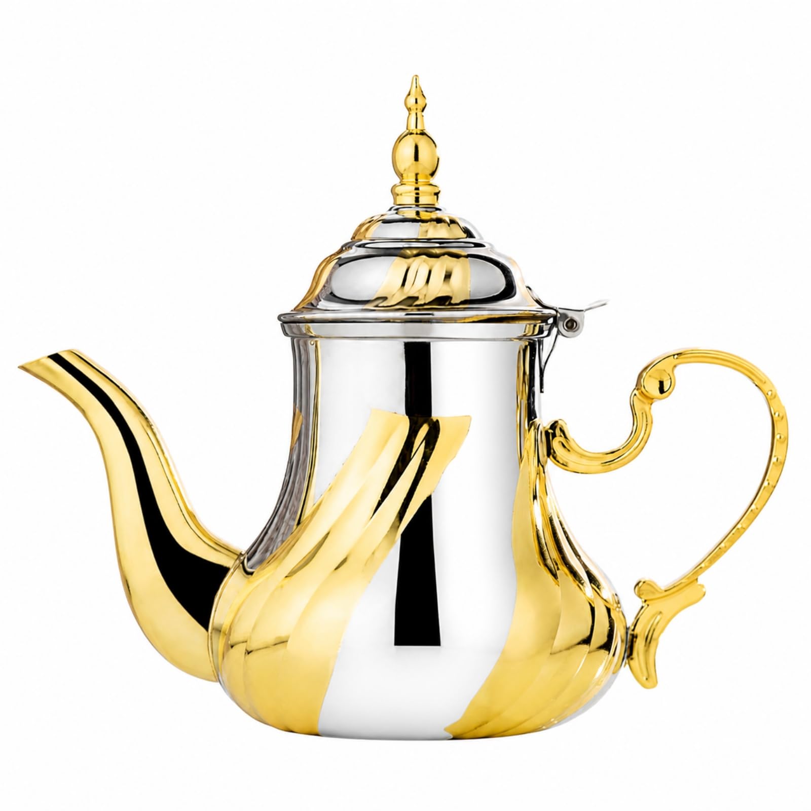 Teiera in Acciaio Inox Elegante Teiera, Oro-argento, 1.8L A